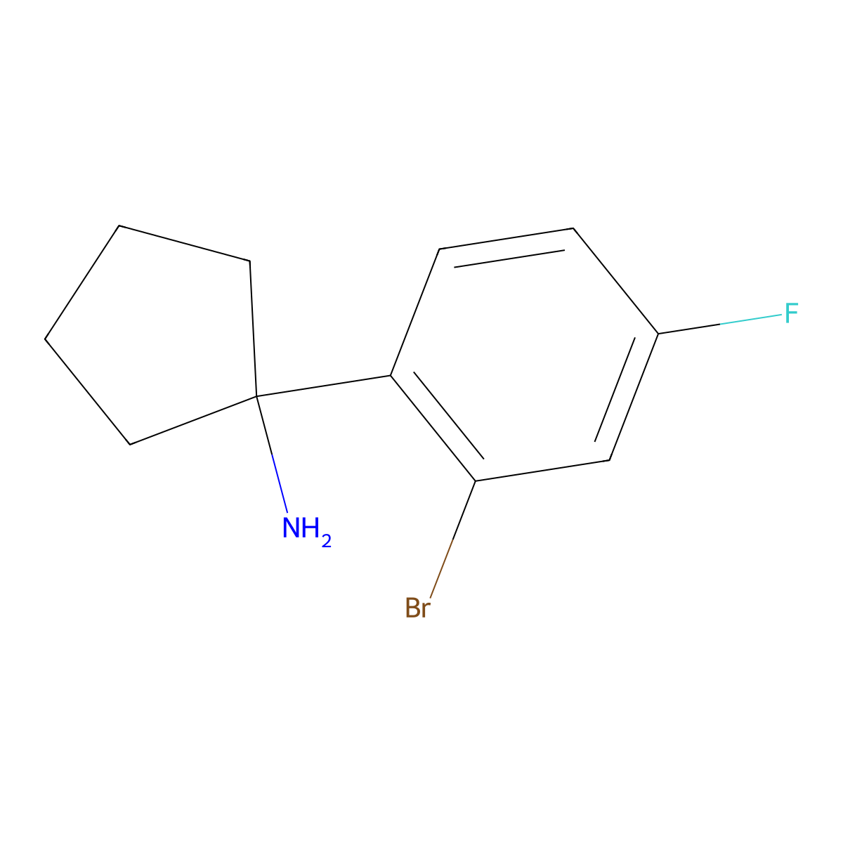 1-(2-Bromo-4-fluorophenyl)cyclopentanamine molecular structure, CAS 1704092-27-2