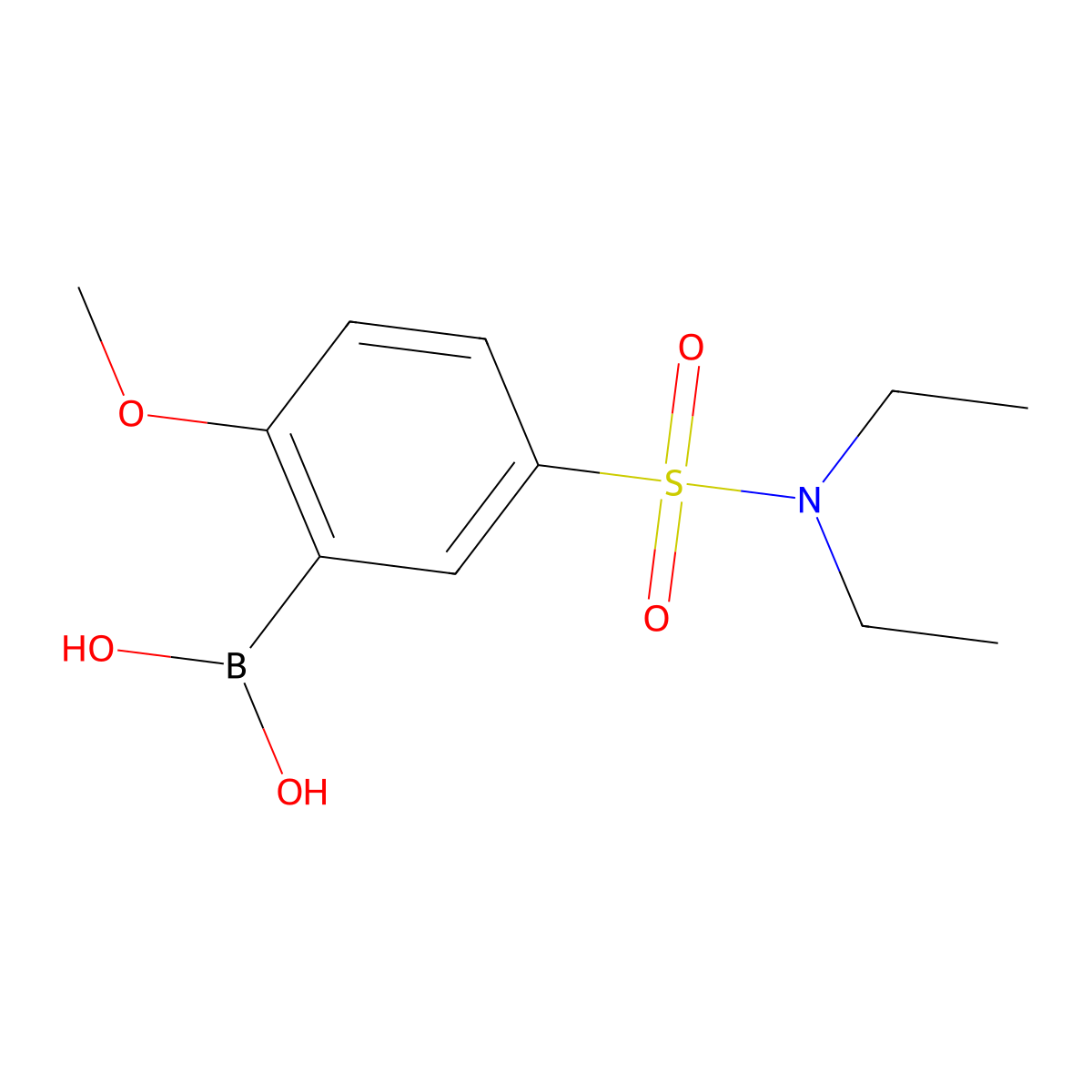 (5-(N,N-diethylsulfamoyl)-2-methoxyphenyl)boronic acid molecular structure, CAS 1704095-35-1