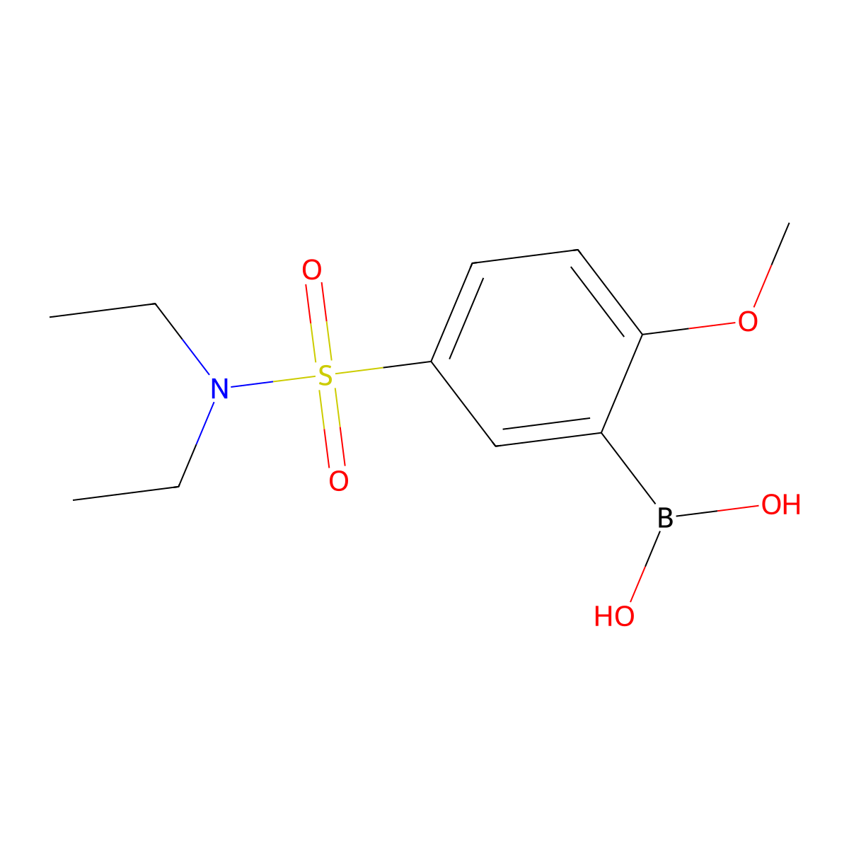 (5-(N,N-diethylsulfamoyl)-2-methoxyphenyl)boronic acid molecular structure, CAS 1704095-35-1