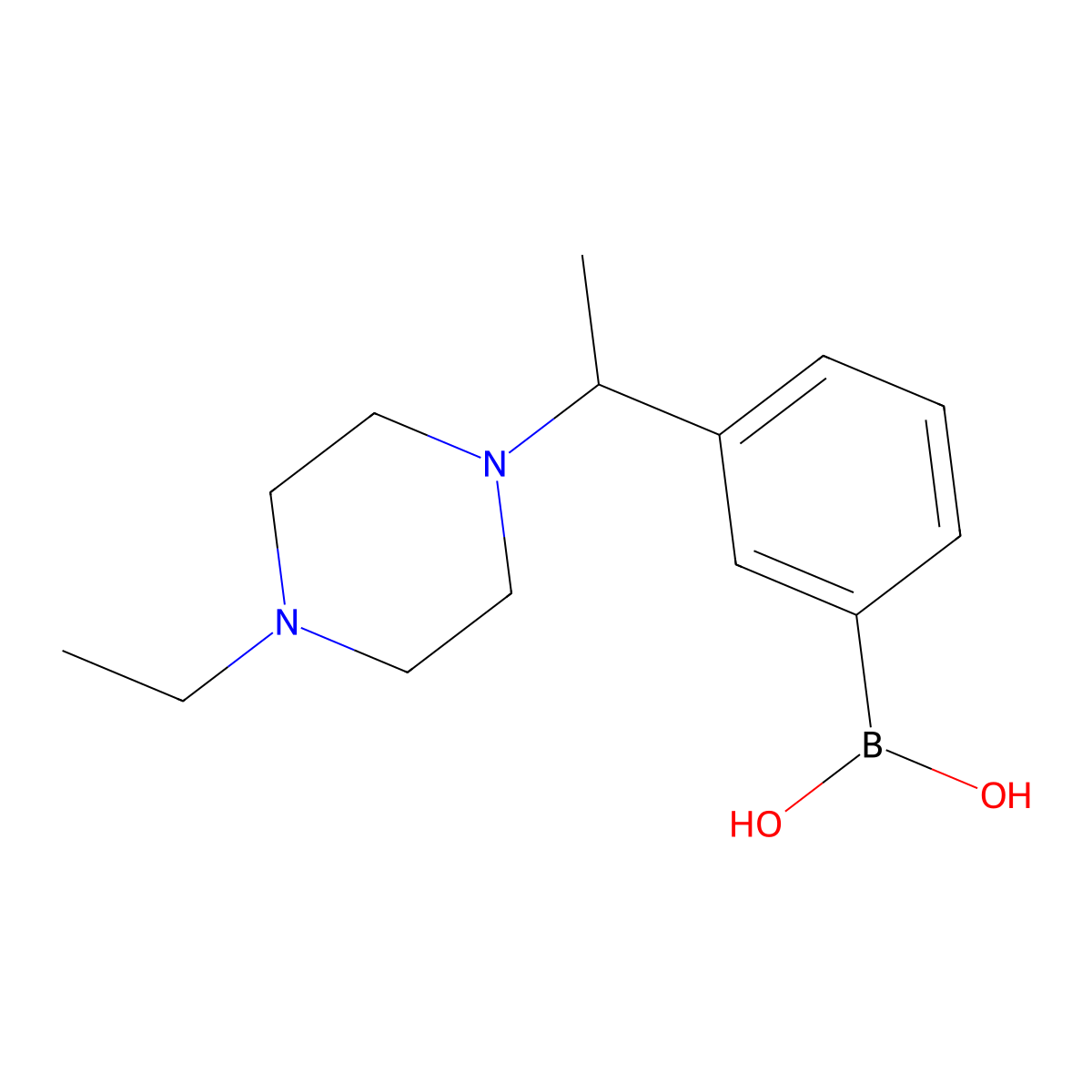 (3-(1-(4-Ethylpiperazin-1-yl)ethyl)phenyl)boronic acid molecular structure, CAS 1704095-90-8