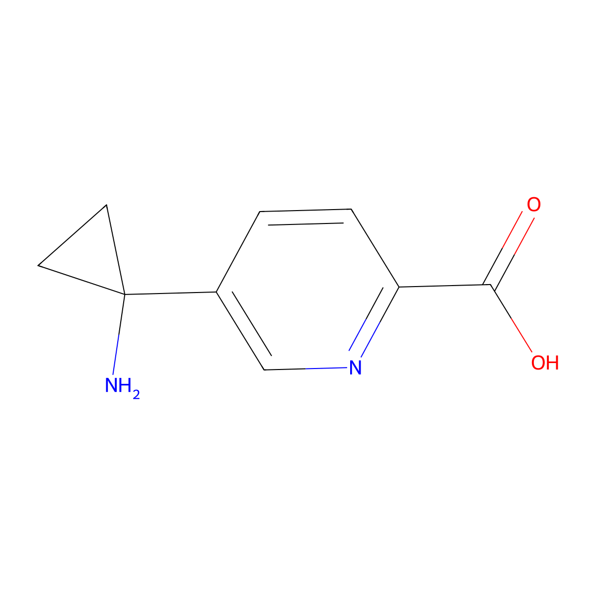 5-(1-Aminocyclopropyl)picolinic acid molecular structure, CAS 1704096-08-1
