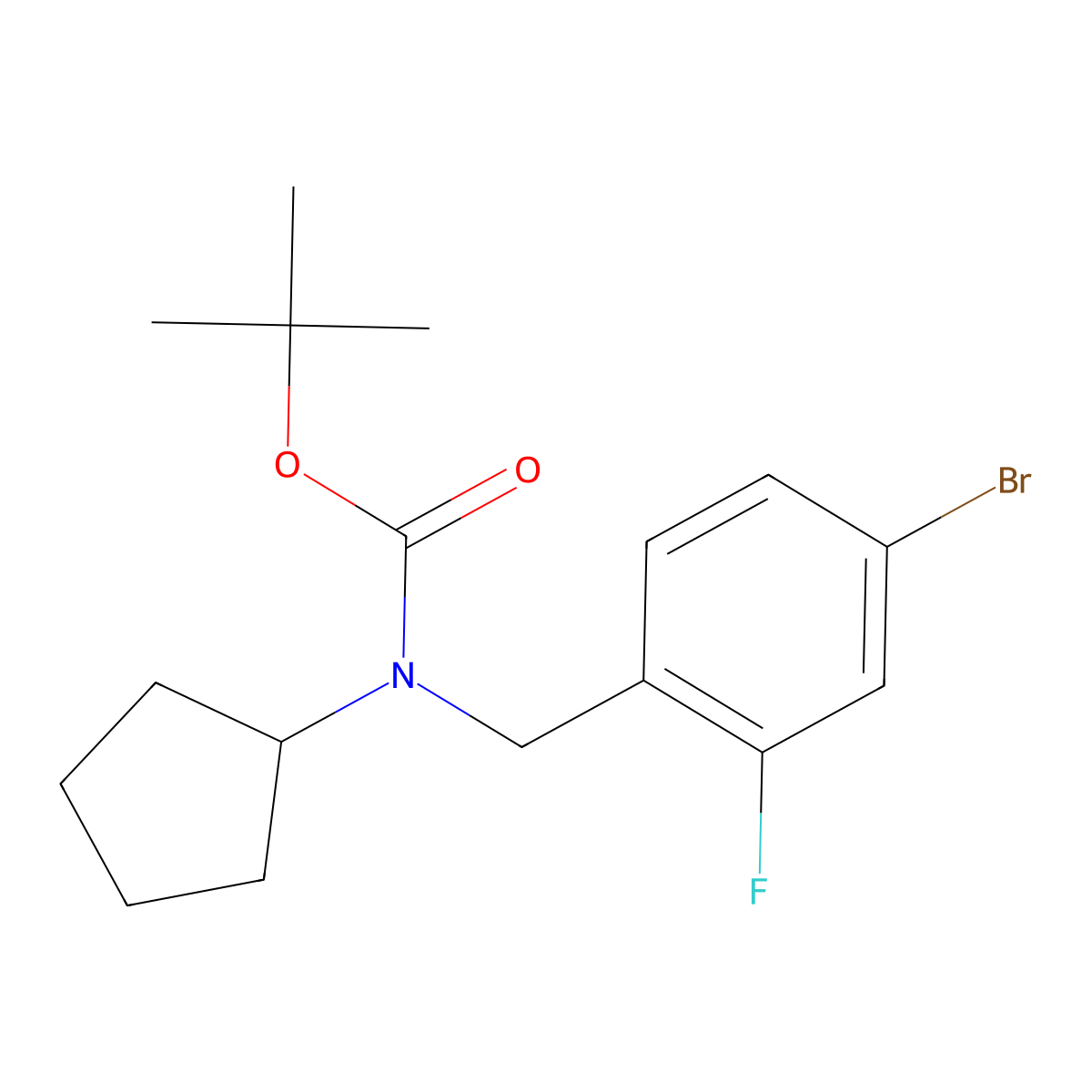 Tert-butyl 4-bromo-2-fluorobenzyl(cyclopentyl)carbamate molecular structure, CAS 1704096-11-6
