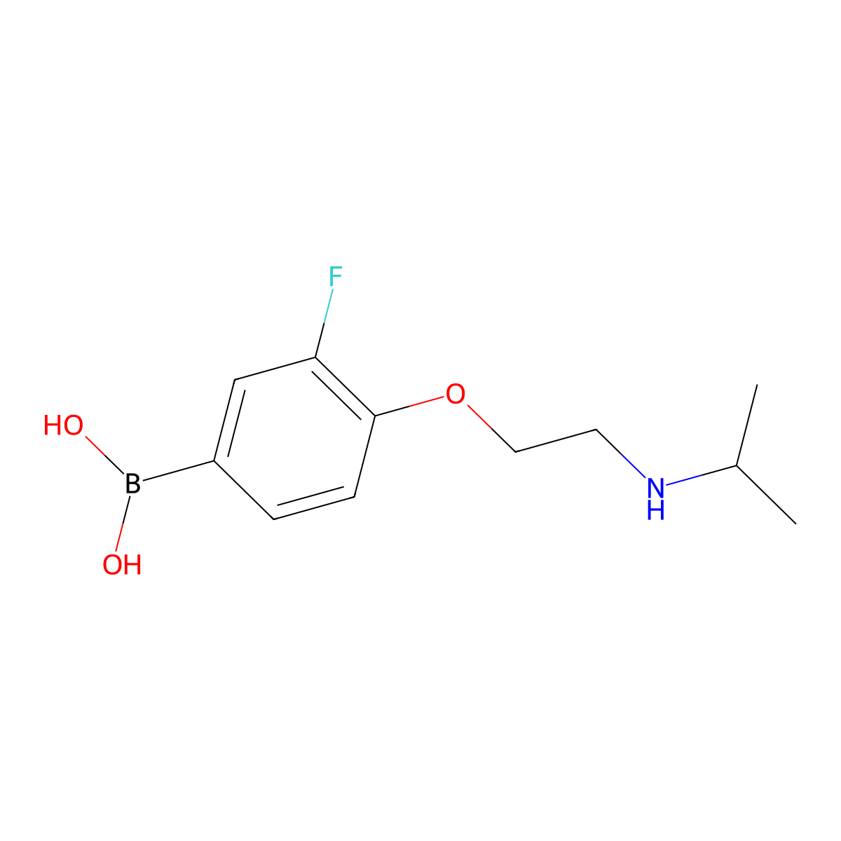 (3-Fluoro-4-(2-(isopropylamino)ethoxy)phenyl)boronic acid molecular structure, CAS 1704097-40-4