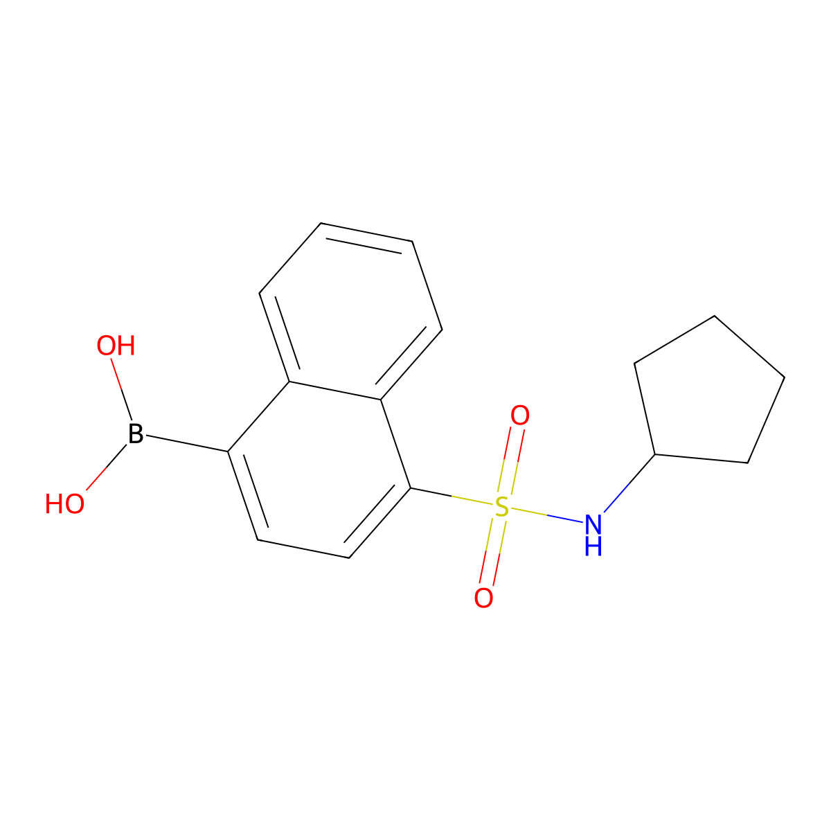 (4-(N-cyclopentylsulfamoyl)naphthalen-1-yl)boronic acid molecular structure, CAS 1704097-49-3
