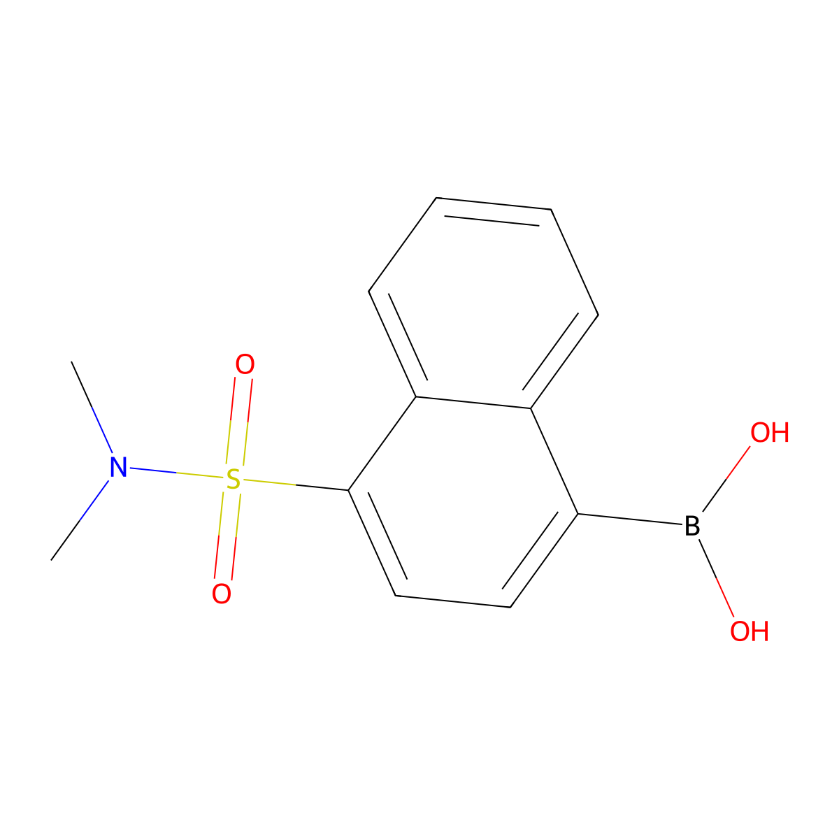 (4-(N,N-dimethylsulfamoyl)naphthalen-1-yl)boronic acid molecular structure, CAS 1704097-52-8