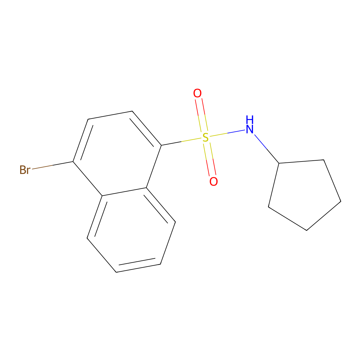 4-bromo-N-cyclopentylnaphthalene-1-sulfonamide molecular structure, CAS 1704097-54-0