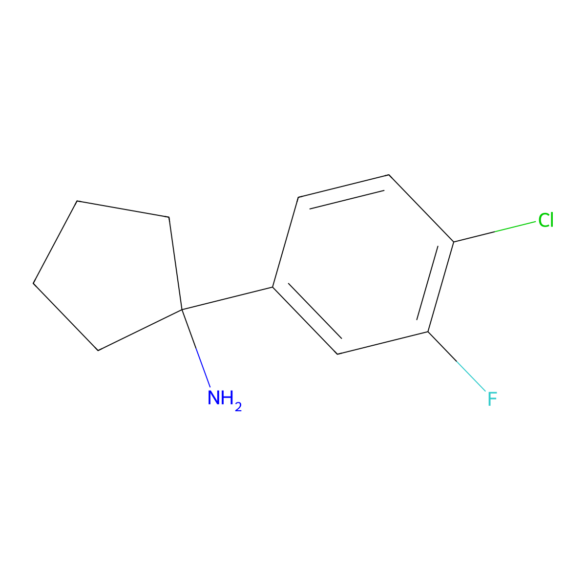 1-(4-Chloro-3-fluorophenyl)cyclopentanamine molecular structure, CAS 1704112-83-3