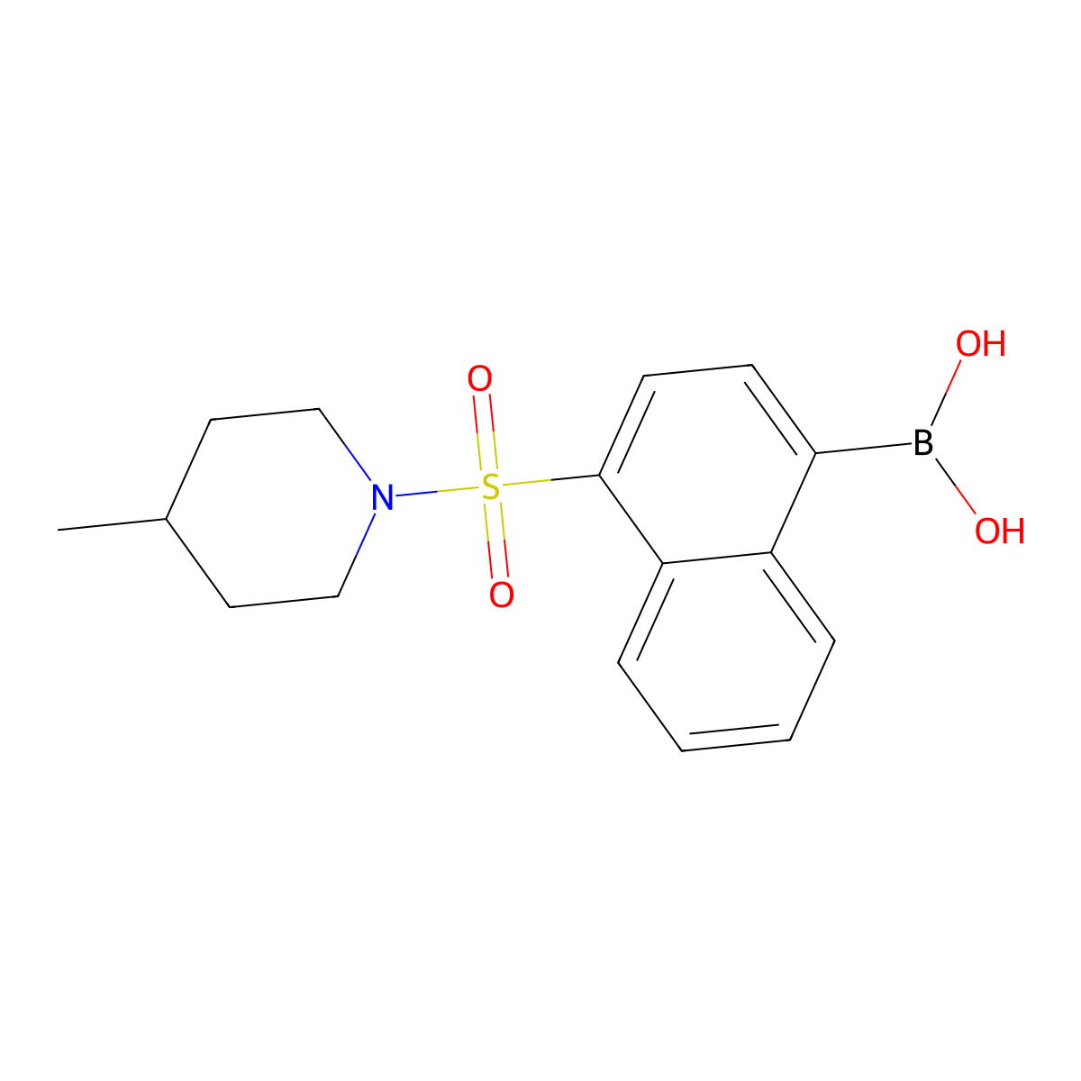 (4-((4-Methylpiperidin-1-yl)sulfonyl)naphthalen-1-yl)boronic acid molecular structure, CAS 1704121-04-9