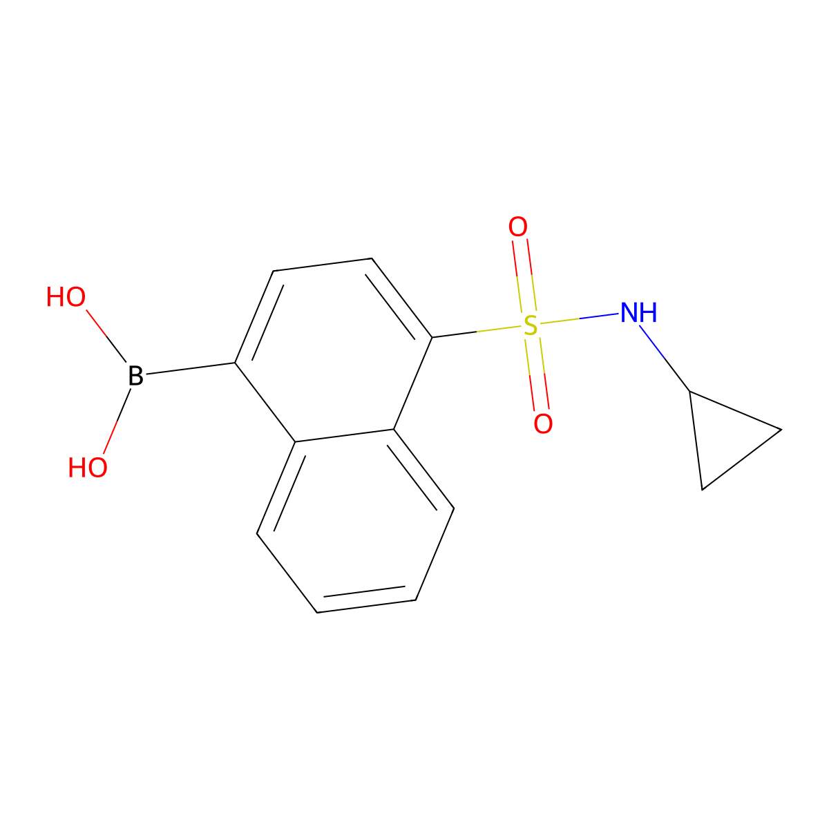 (4-(N-cyclopropylsulfamoyl)naphthalen-1-yl)boronic acid molecular structure, CAS 1704121-07-2