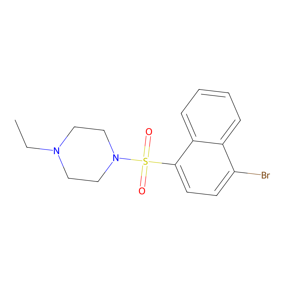 1-((4-Bromonaphthalen-1-yl)sulfonyl)-4-ethylpiperazine molecular structure, CAS 1704121-09-4