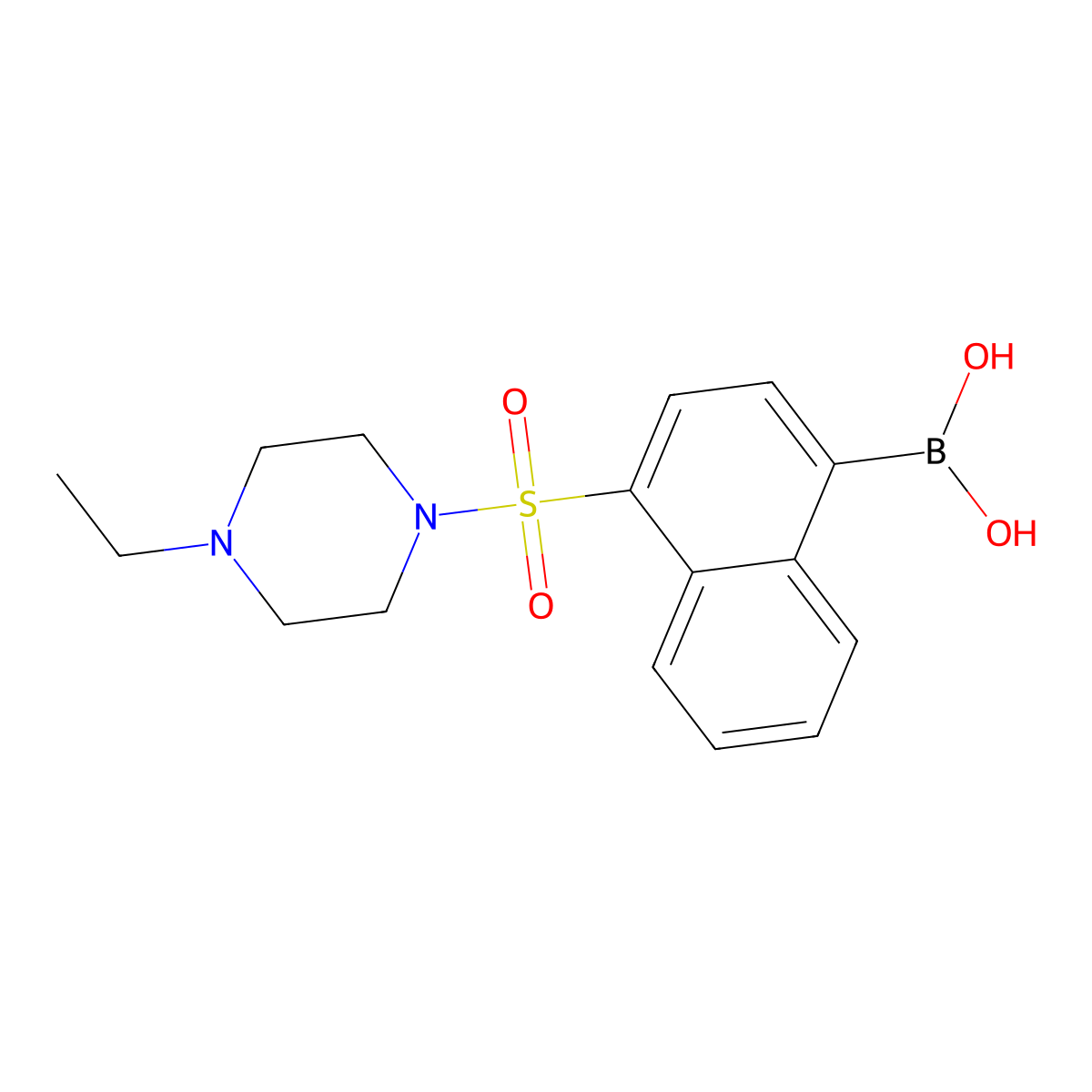 (4-((4-Ethylpiperazin-1-yl)sulfonyl)naphthalen-1-yl)boronic acid molecular structure, CAS 1704121-11-8