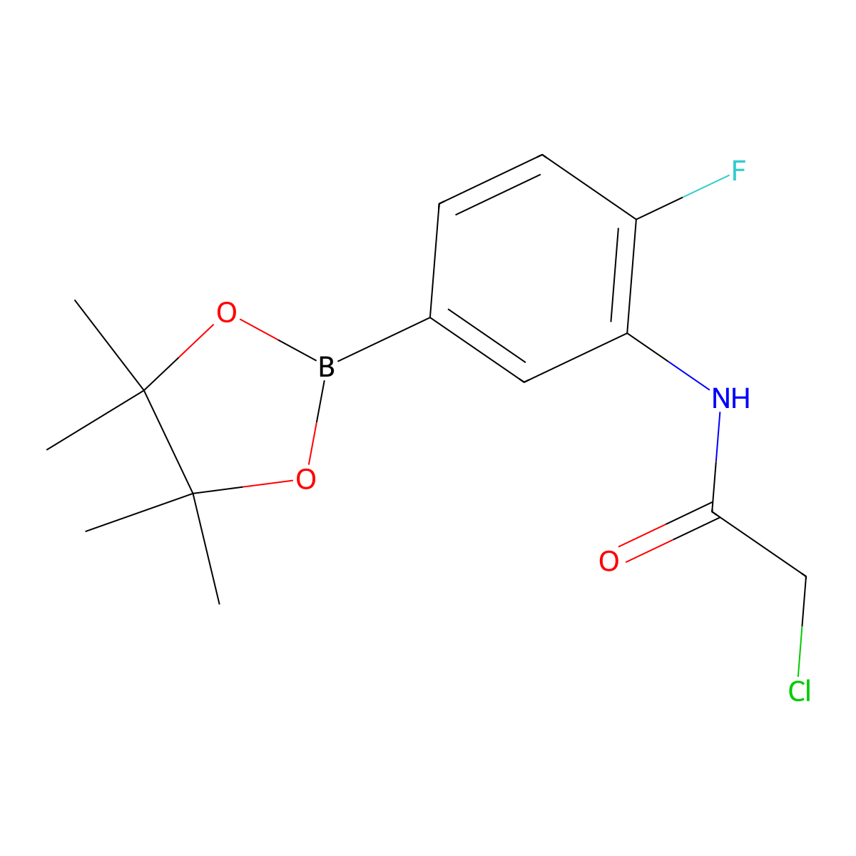 2-chloro-N-(2-fluoro-5-(4,4,5,5-tetramethyl-1,3,2-dioxaborolan-2-yl)phenyl)acetamide molecular structure, CAS 1704121-19-6