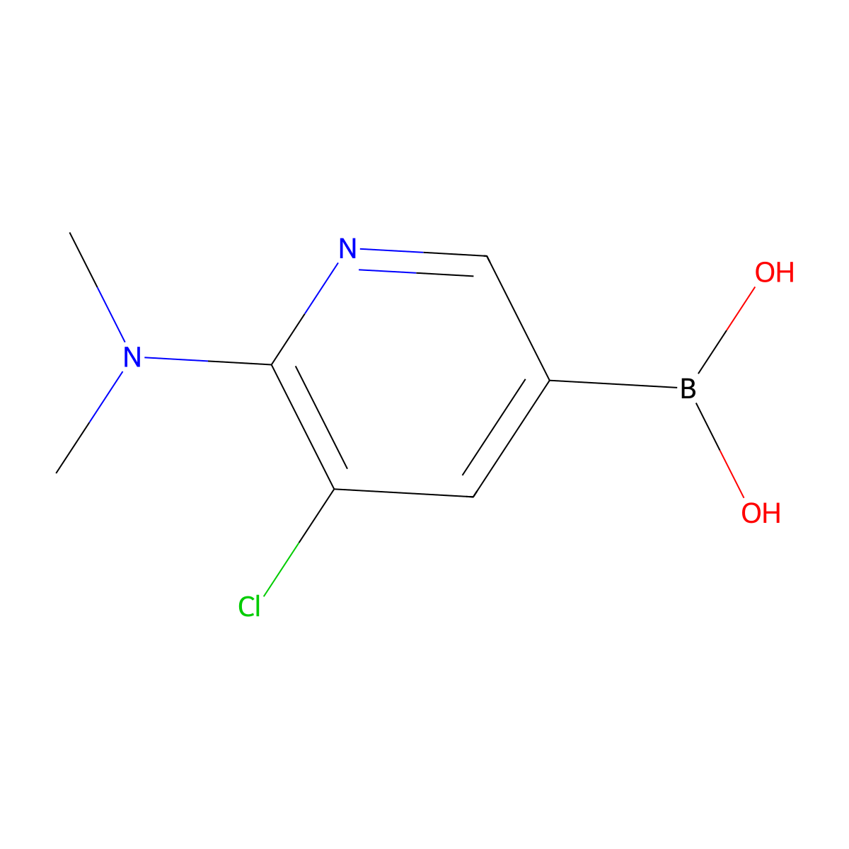 5-Chloro-6-(dimethylamino)pyridin-3-ylboronic acid molecular structure, CAS 1704121-36-7