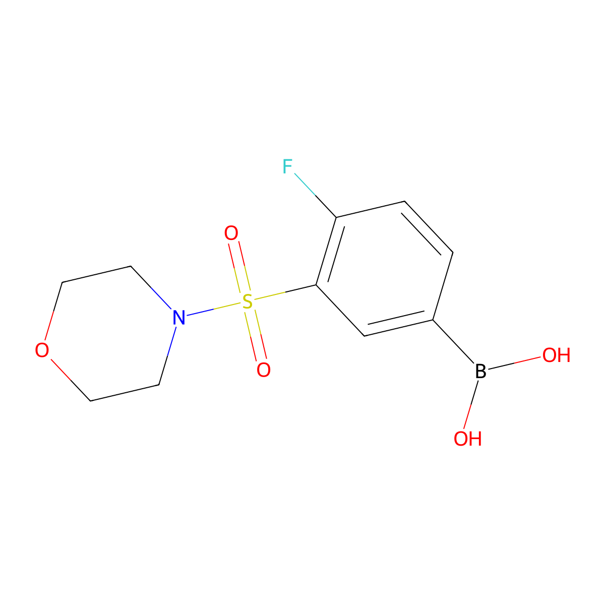 (4-Fluoro-3-(morpholinosulfonyl)phenyl)boronic acid molecular structure, CAS 1704121-53-8