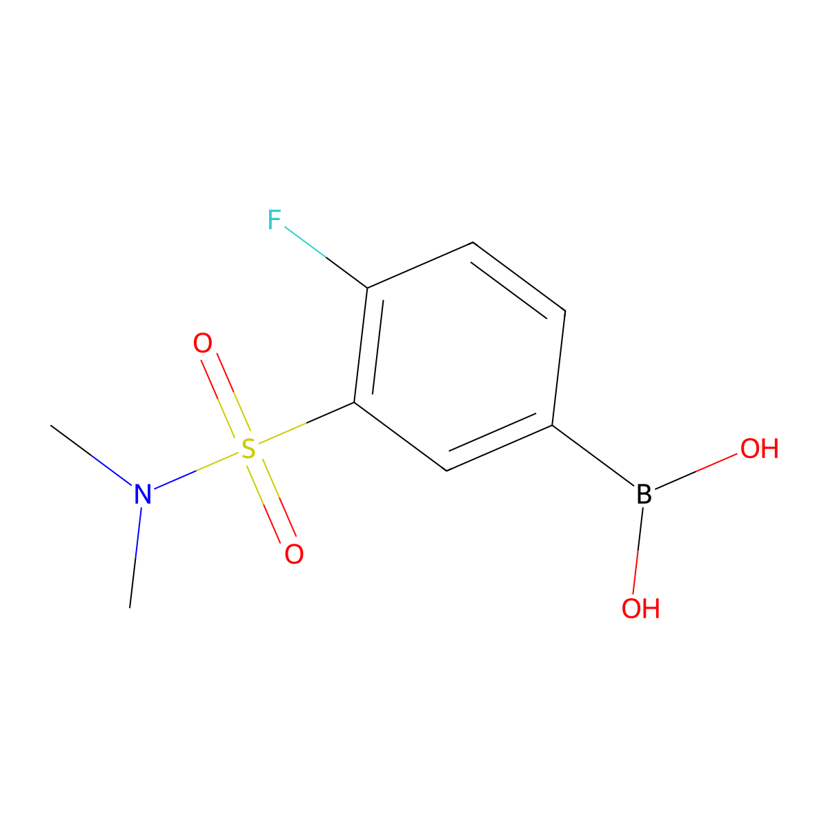 (3-(N,N-dimethylsulfamoyl)-4-fluorophenyl)boronic acid molecular structure, CAS 1704121-57-2