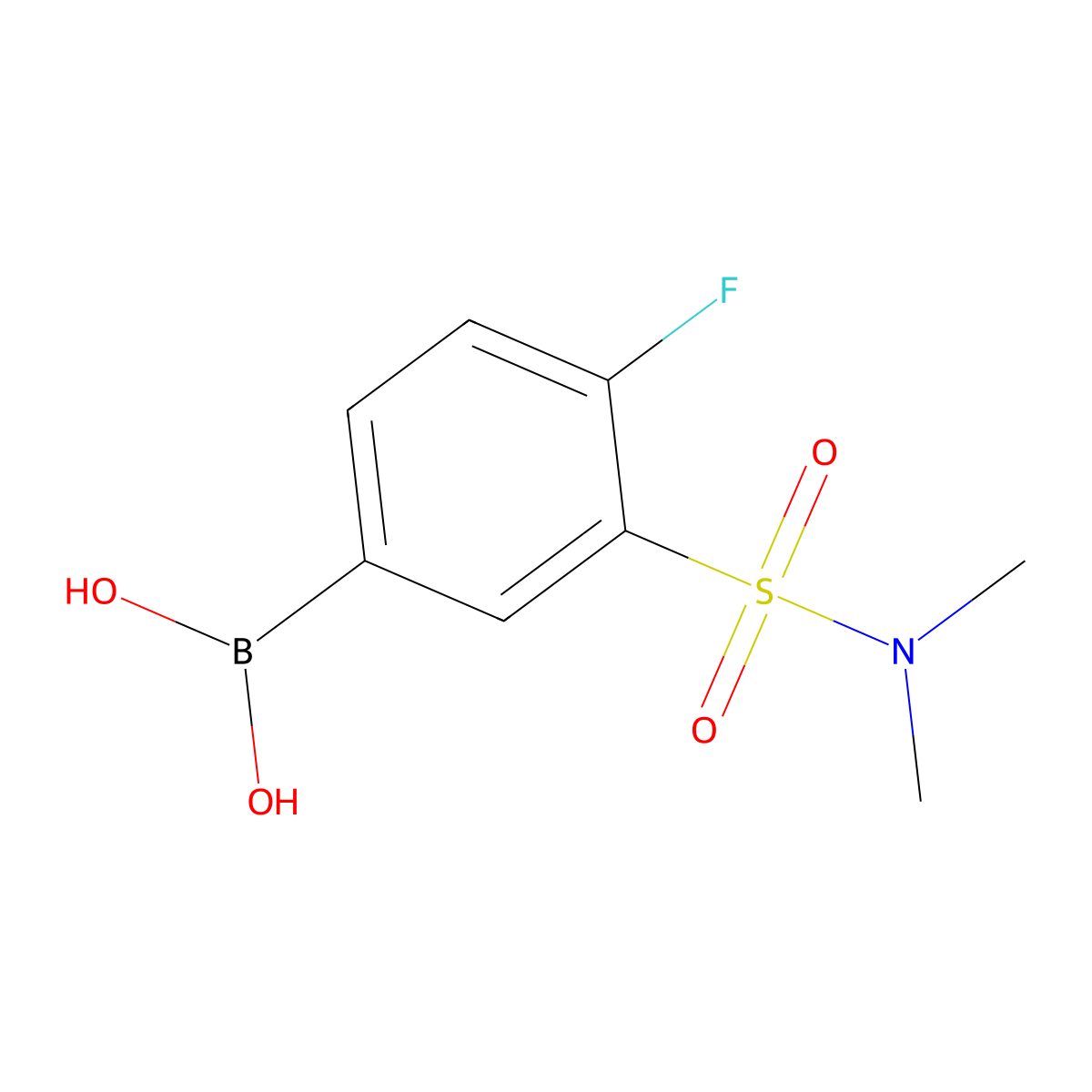 (3-(N,N-dimethylsulfamoyl)-4-fluorophenyl)boronic acid molecular structure, CAS 1704121-57-2