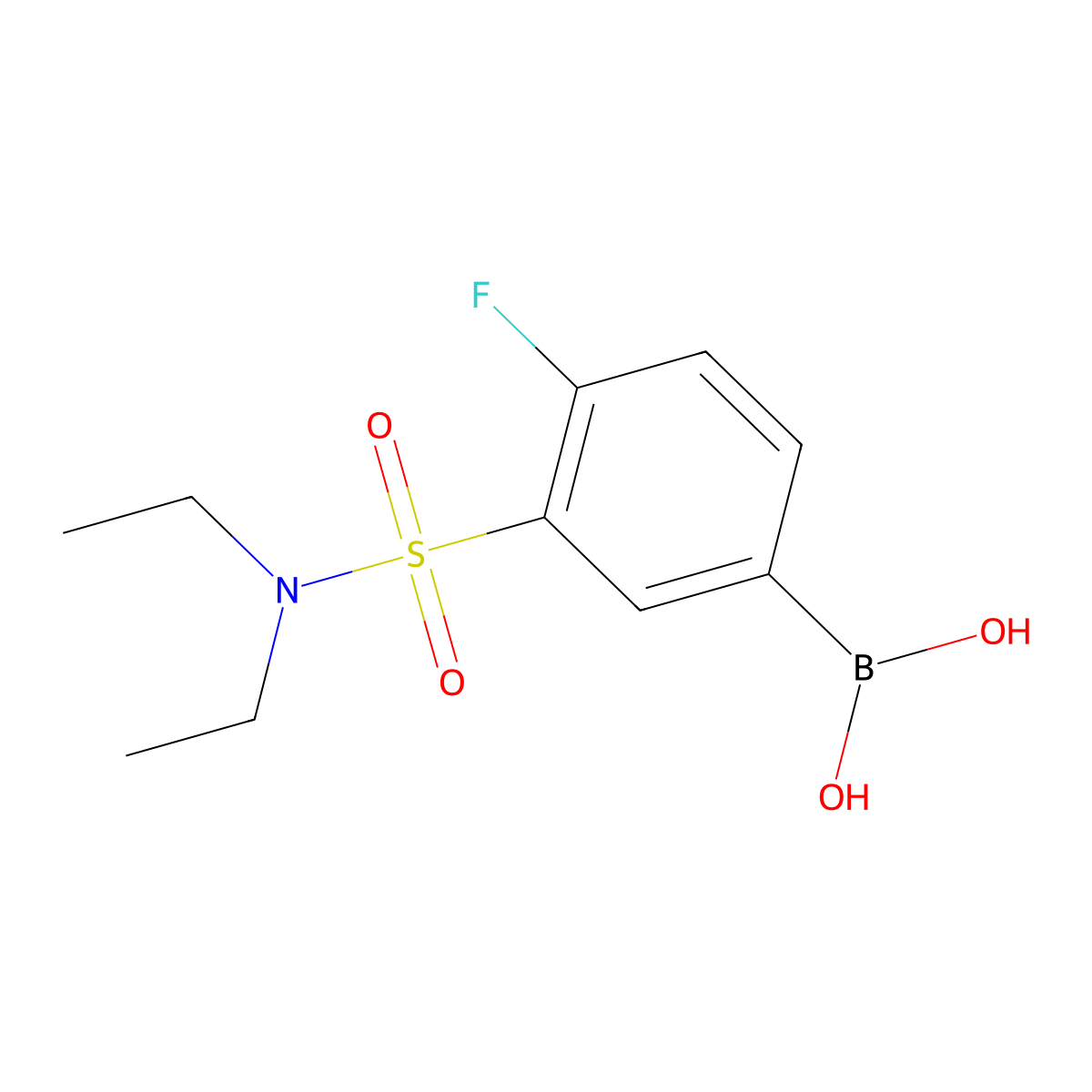 (3-(N,N-diethylsulfamoyl)-4-fluorophenyl)boronic acid molecular structure, CAS 1704121-64-1