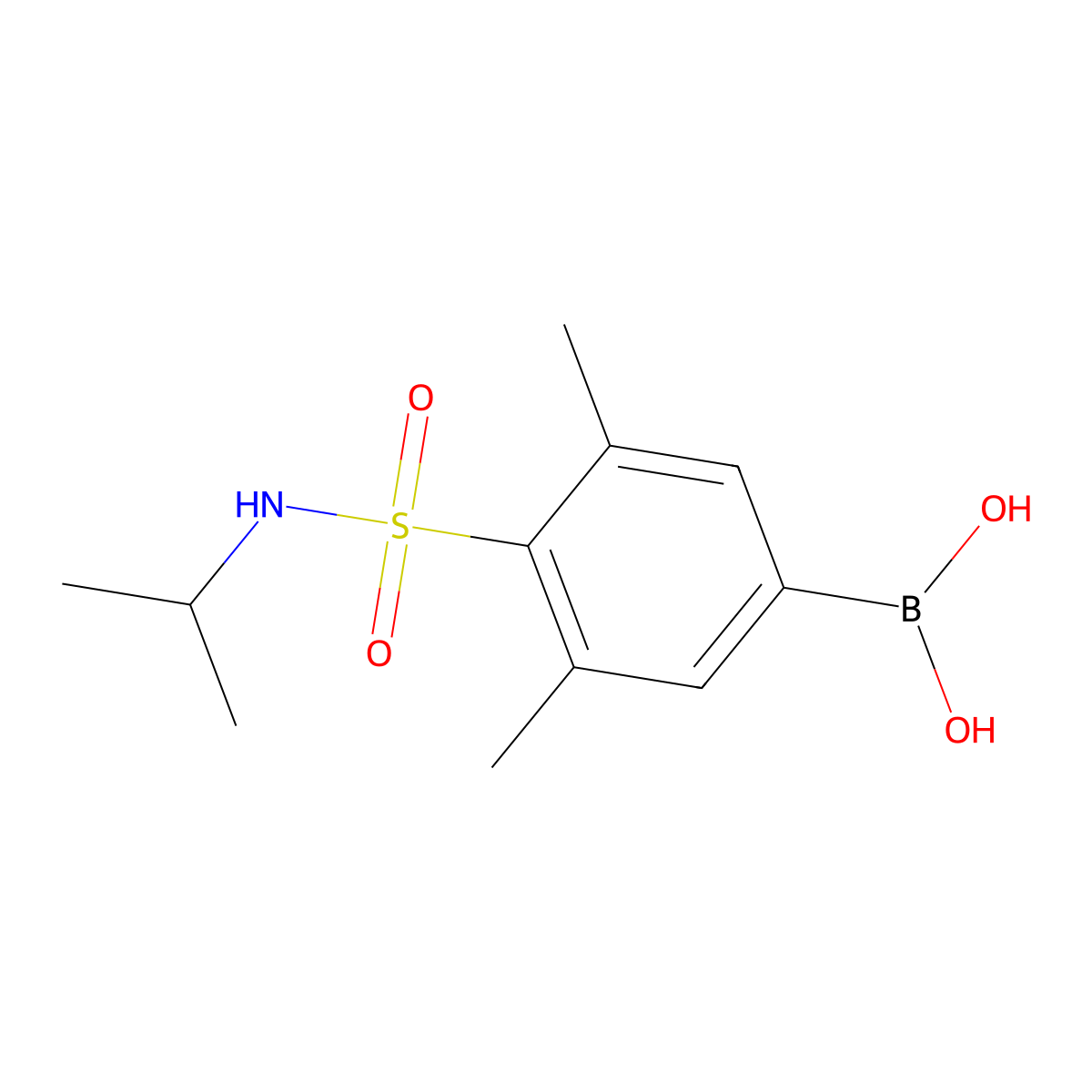 (4-(N-isopropylsulfamoyl)-3,5-dimethylphenyl)boronic acid molecular structure, CAS 1704121-72-1