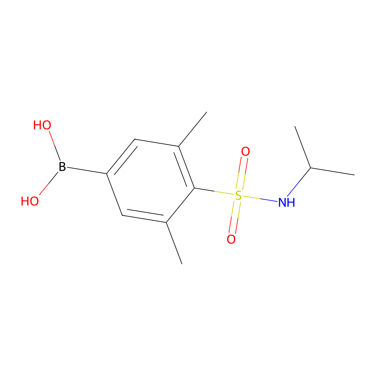 (4-(N-isopropylsulfamoyl)-3,5-dimethylphenyl)boronic acid molecular structure, CAS 1704121-72-1