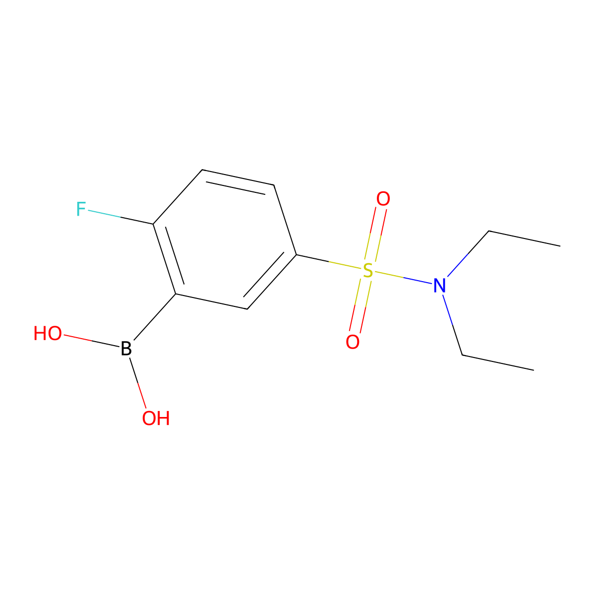 (5-(N,N-diethylsulfamoyl)-2-fluorophenyl)boronic acid molecular structure, CAS 1704121-79-8