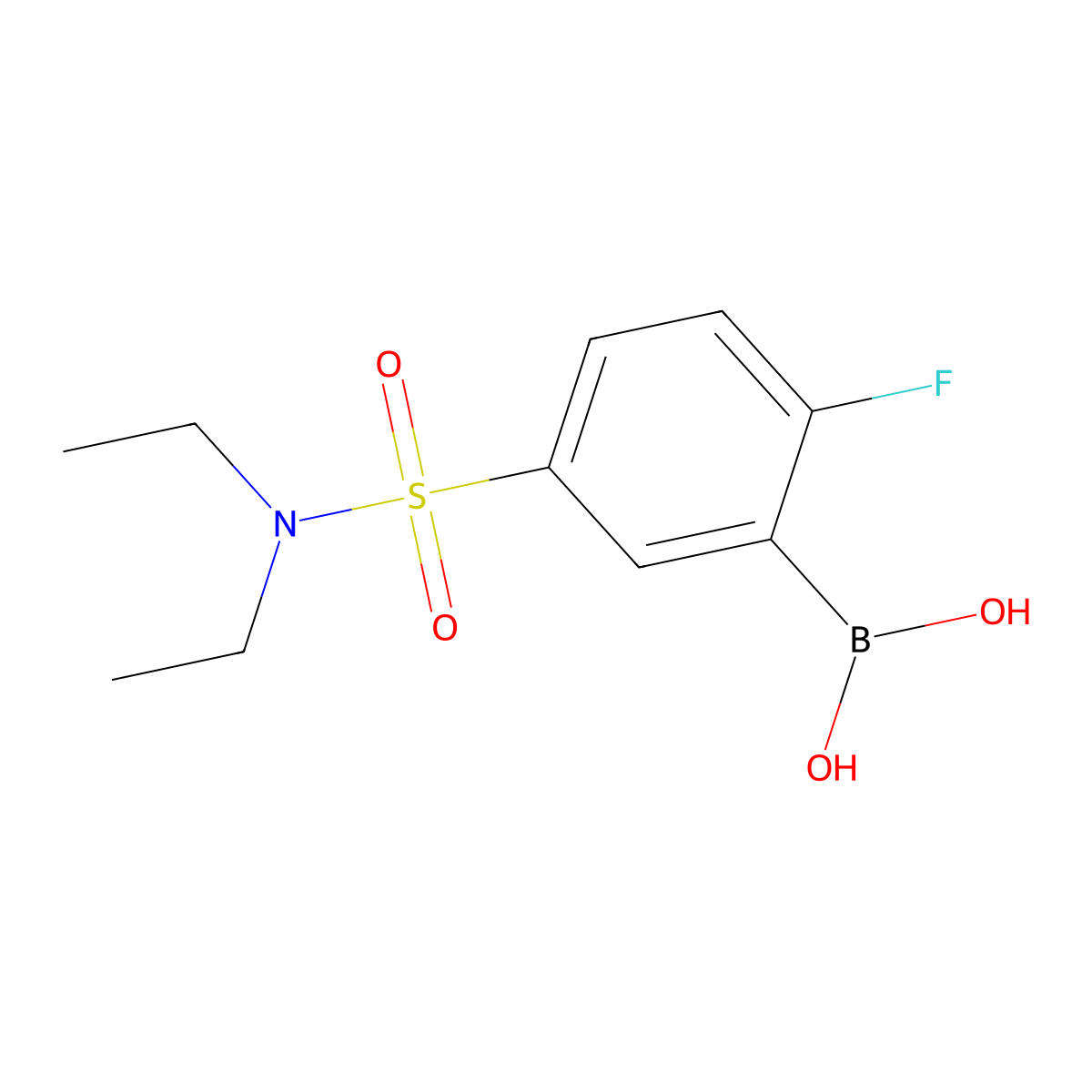 (5-(N,N-diethylsulfamoyl)-2-fluorophenyl)boronic acid molecular structure, CAS 1704121-79-8