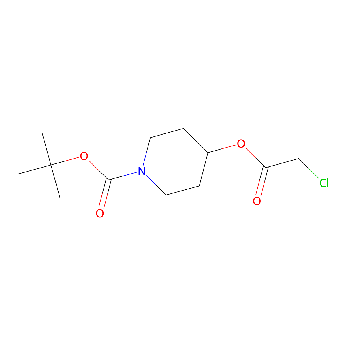 Tert-butyl 4-(2-chloroacetoxy)piperidine-1-carboxylate molecular structure, CAS 1704122-01-9
