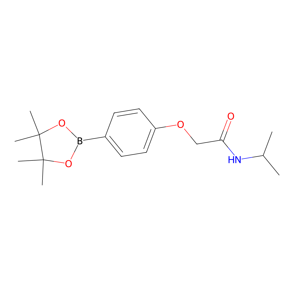 N-isopropyl-2-(4-(4,4,5,5-tetramethyl-1,3,2-dioxaborolan-2-yl)phenoxy)acetamide molecular structure, CAS 1704122-04-2