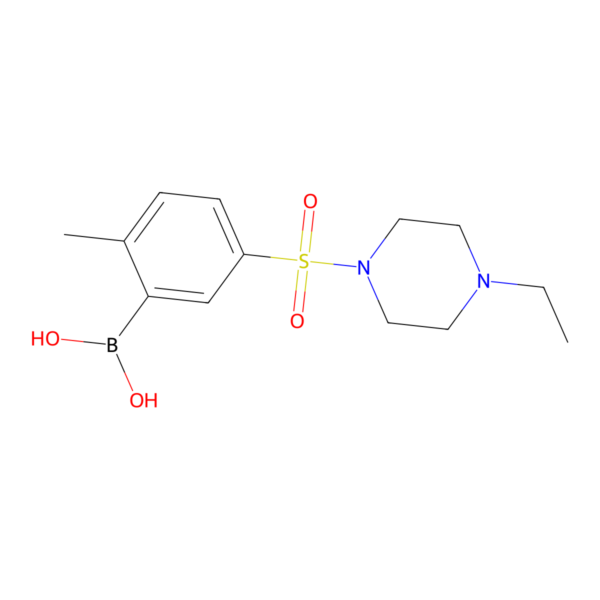(5-((4-Ethylpiperazin-1-yl)sulfonyl)-2-methylphenyl)boronic acid molecular structure, CAS 1704122-16-6