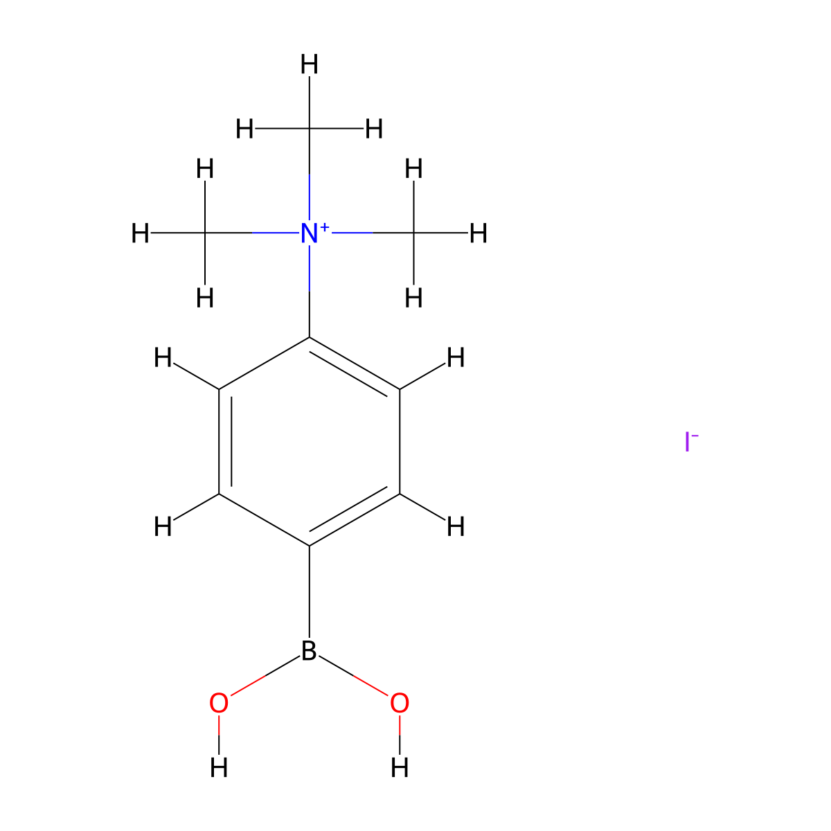 4-borono-N,N,N-trimethylbenzenaminium iodide molecular structure, CAS 1704122-17-7