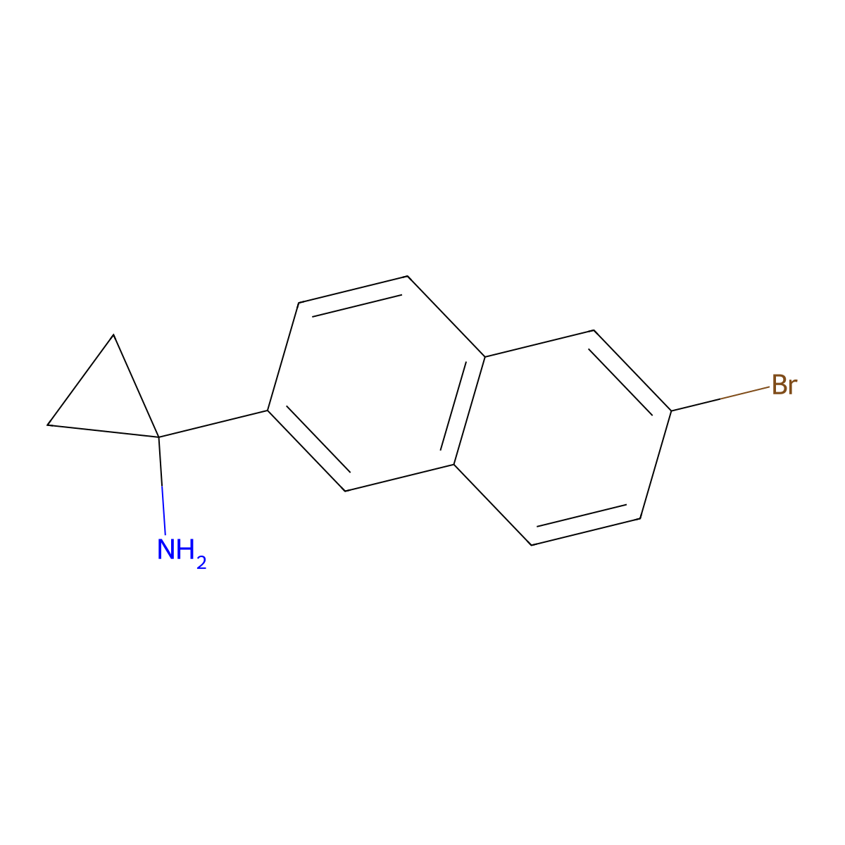 1-(6-Bromonaphthalen-2-YL)cyclopropan-1-amine molecular structure, CAS 1704128-93-7