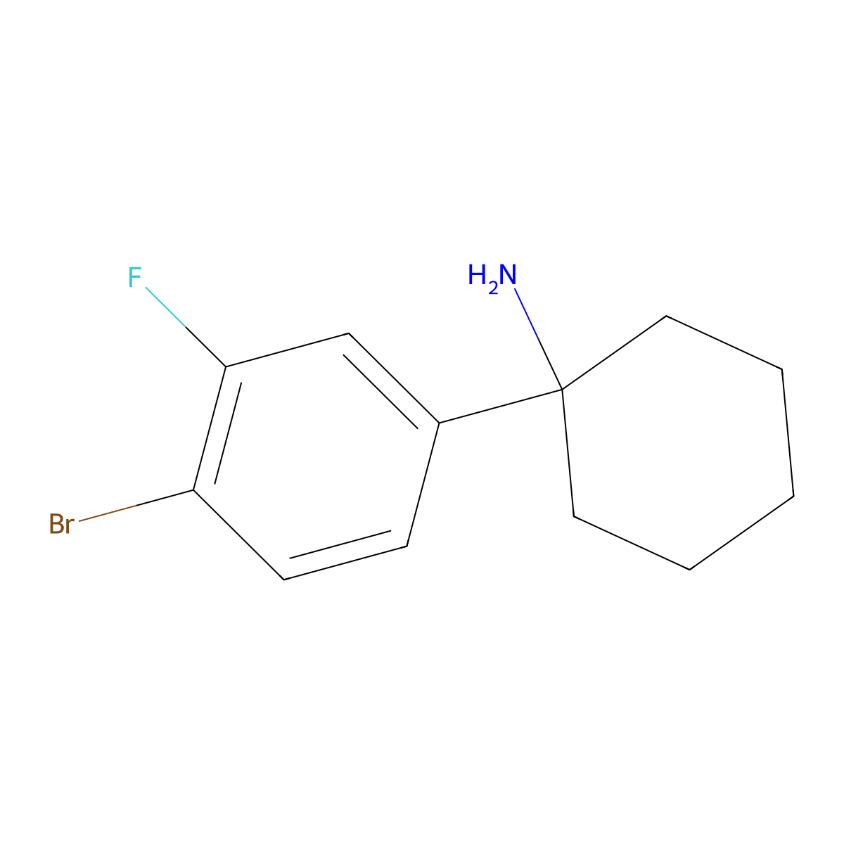 1-(4-Bromo-3-fluorophenyl)cyclohexan-1-amine molecular structure, CAS 1704134-95-1
