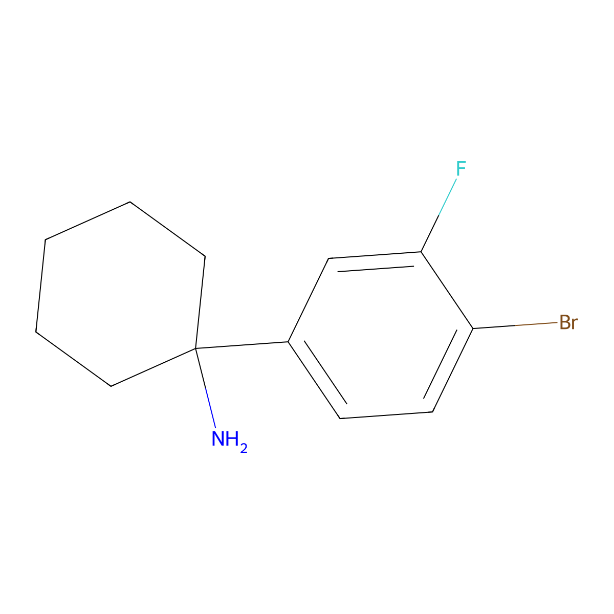 1-(4-Bromo-3-fluorophenyl)cyclohexan-1-amine molecular structure, CAS 1704134-95-1
