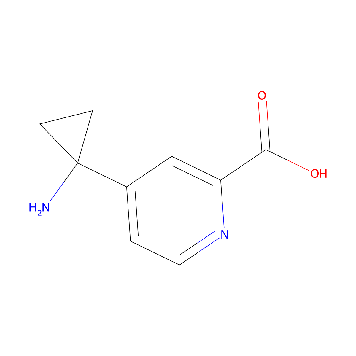 4-(1-Aminocyclopropyl)picolinic acid molecular structure, CAS 1704137-66-5