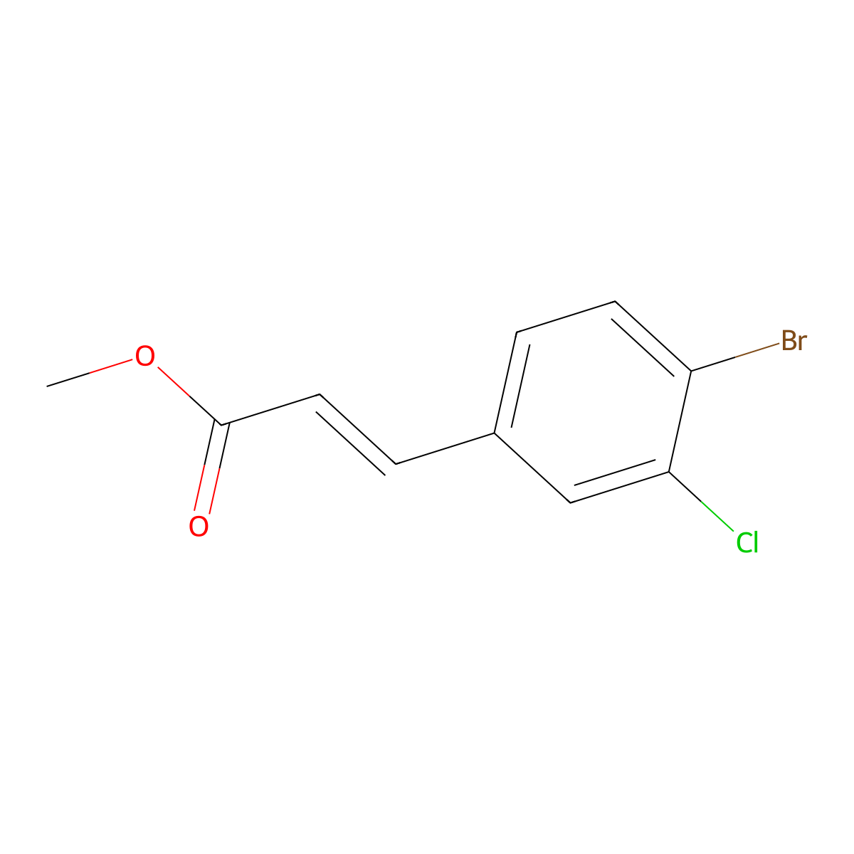 (E)-methyl 3-(4-bromo-3-chlorophenyl)acrylate molecular structure, CAS 1704169-28-7