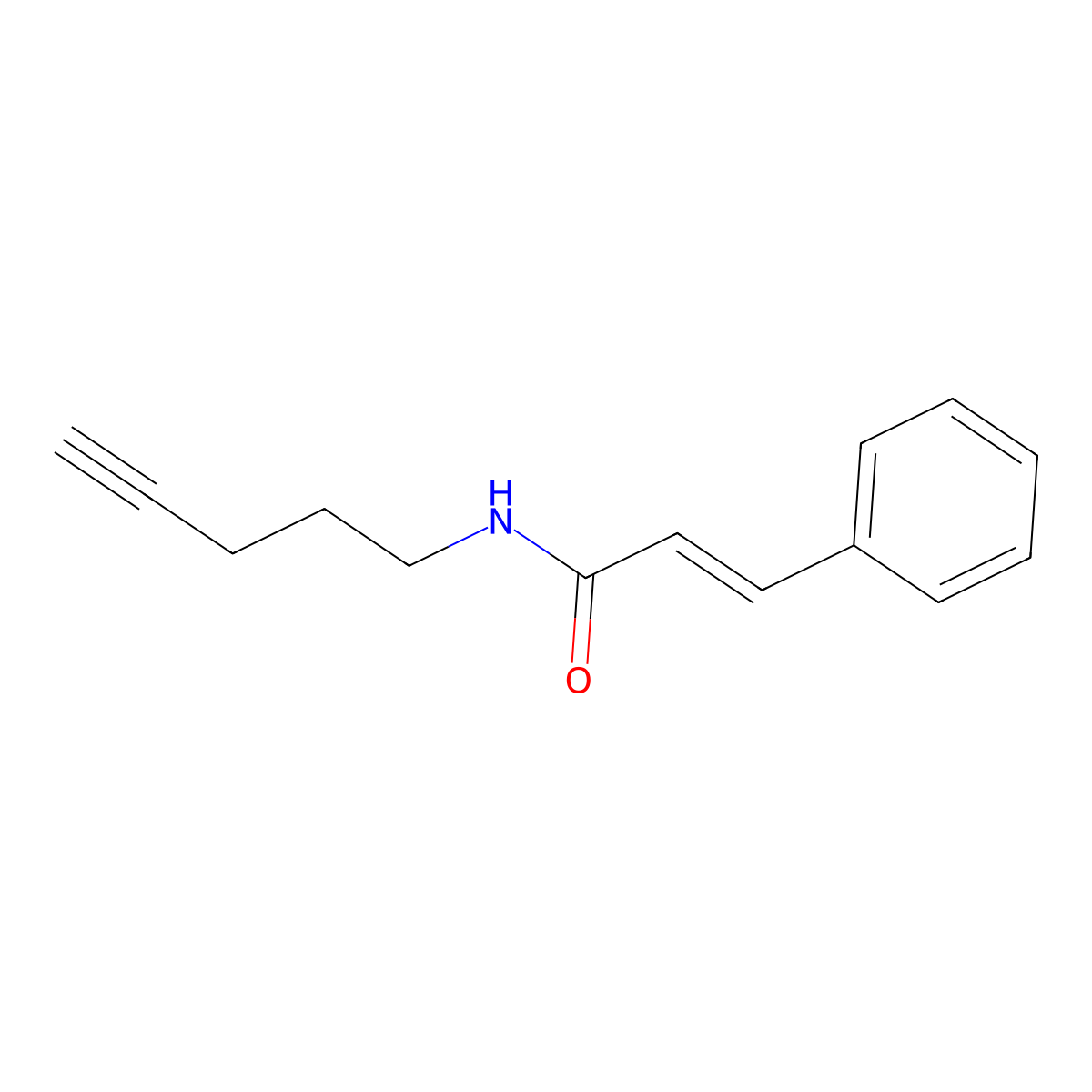 (2E)-N-(pent-4-yn-1-yl)-3-phenylprop-2-enamide molecular structure, CAS 1704175-74-5