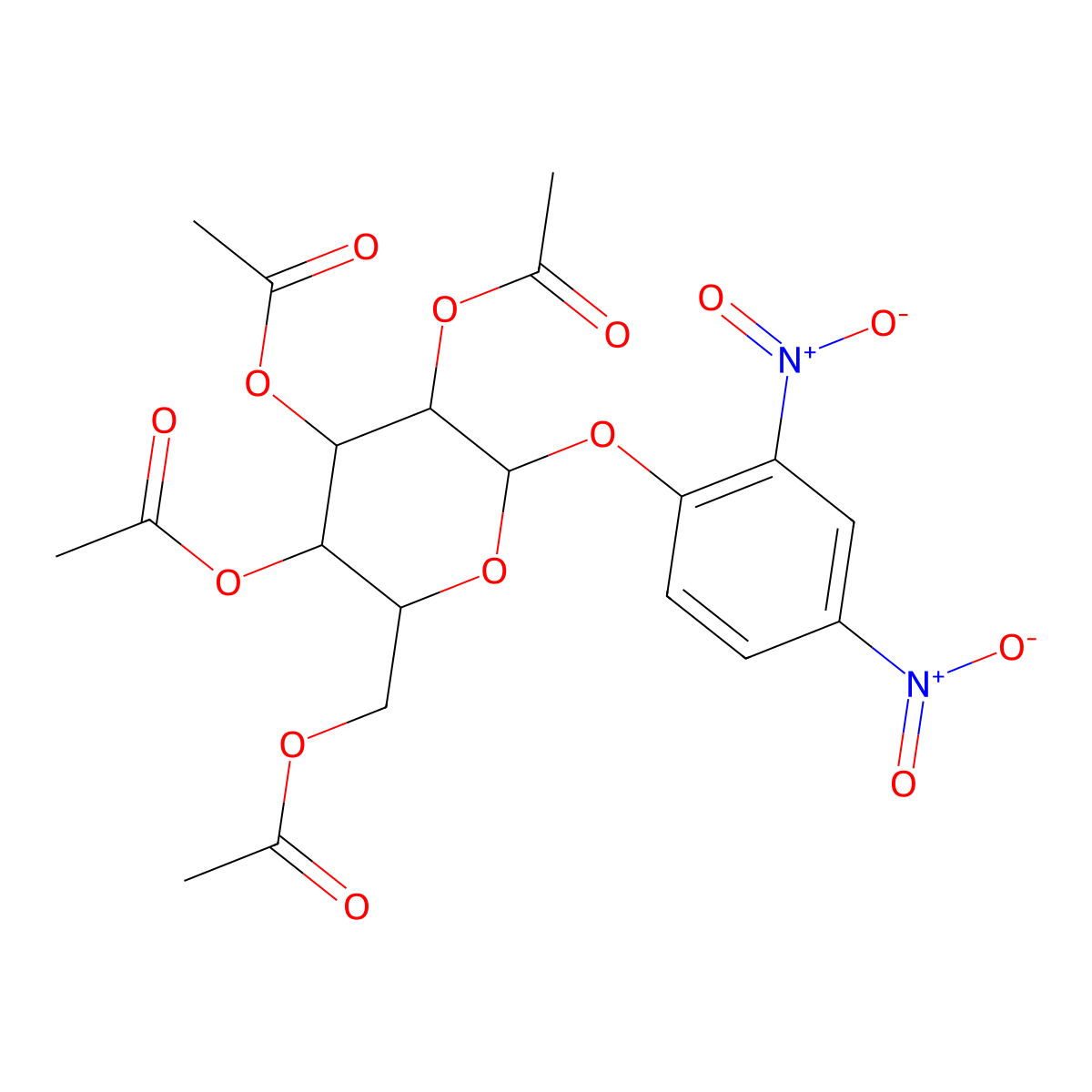 [3,4,5-Triacetyloxy-6-(2,4-dinitrophenoxy)oxan-2-yl]methyl acetate molecular structure, CAS 17042-32-9