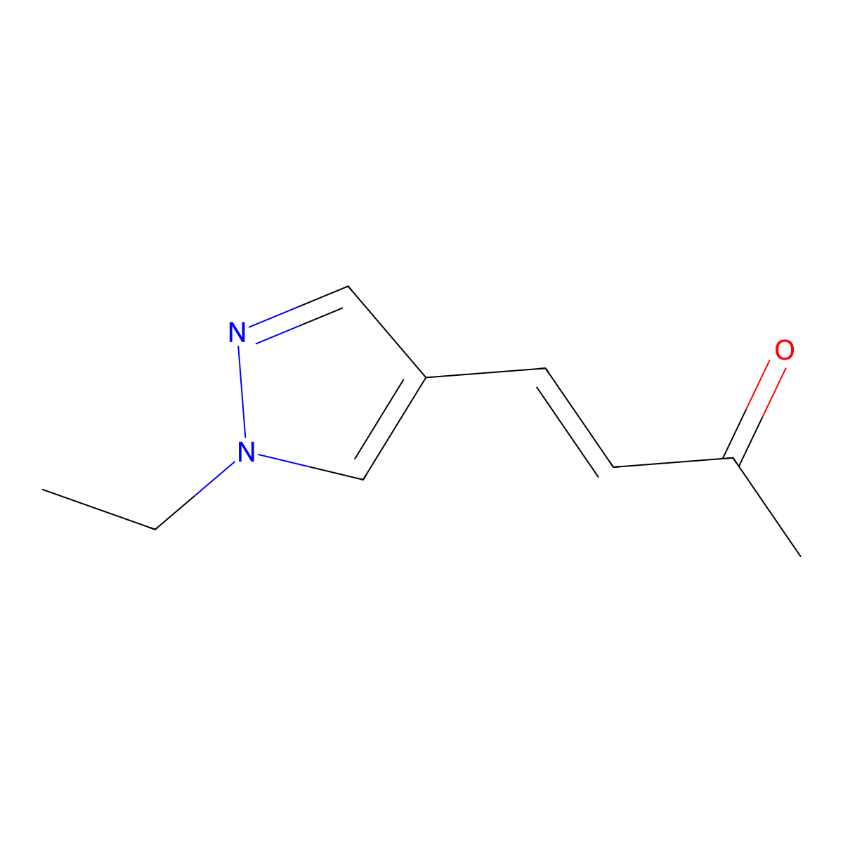4-(1-ethyl-1H-pyrazol-4-yl)but-3-en-2-one molecular structure, CAS 1704206-46-1