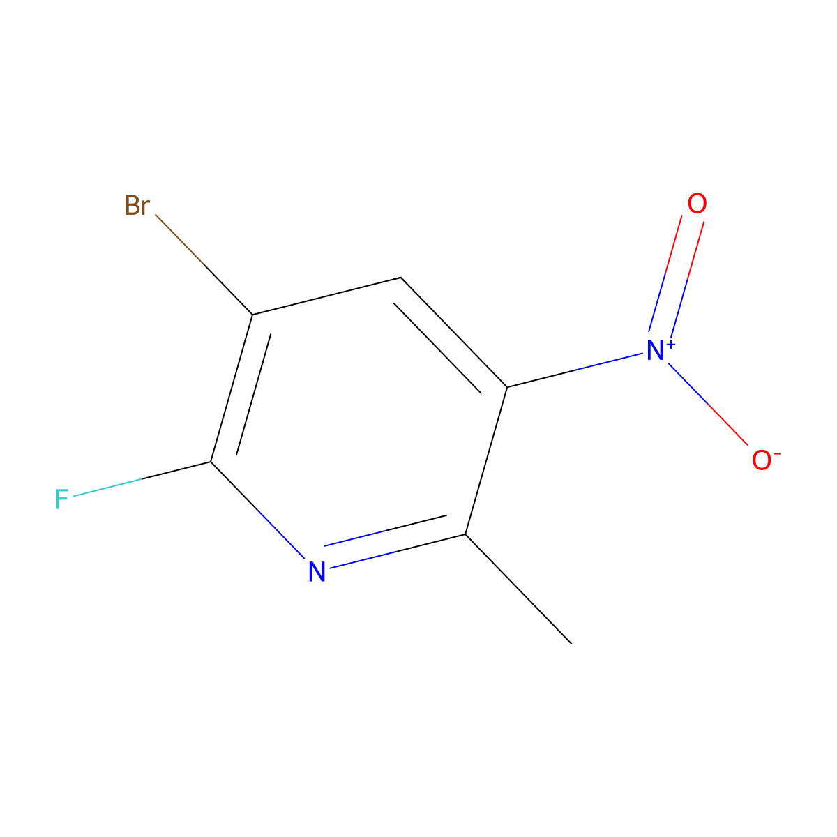 3-Bromo-2-fluoro-6-methyl-5-nitropyridine molecular structure, CAS 1704223-03-9