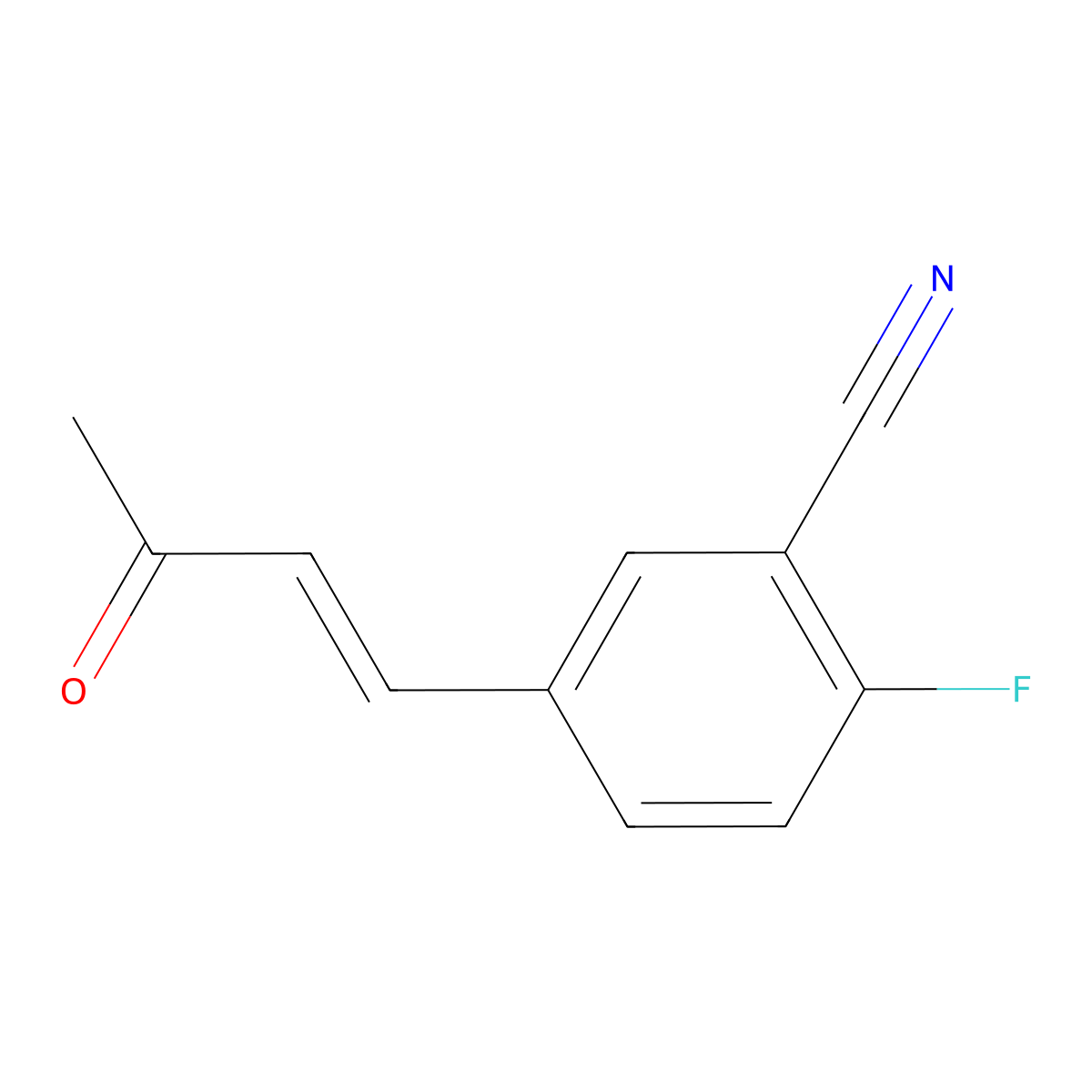 2-Fluoro-5-(3-oxobut-1-en-1-yl)benzonitrile molecular structure, CAS 1704228-83-0