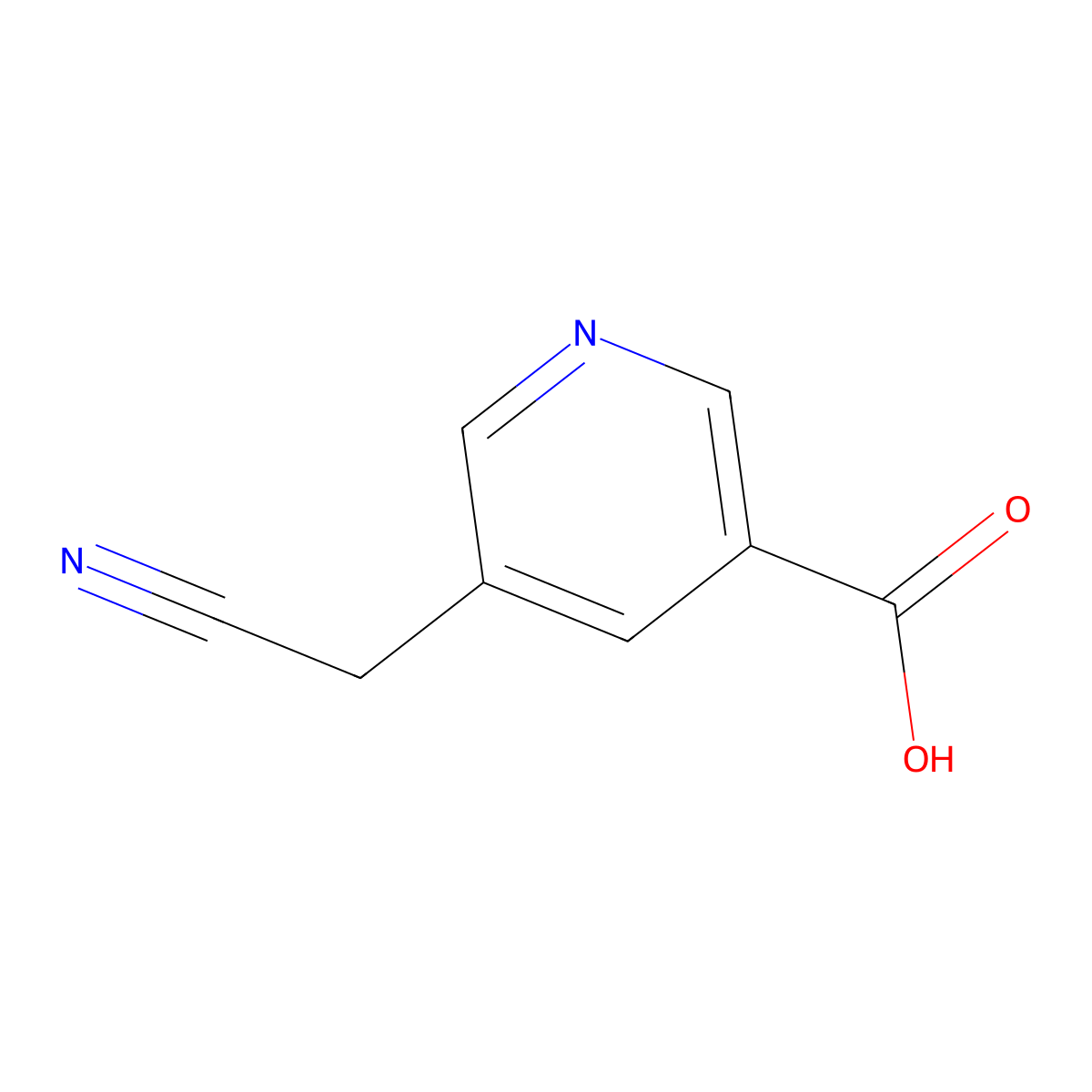 5-(Cyanomethyl)pyridine-3-carboxylic acid molecular structure, CAS 170433-33-7