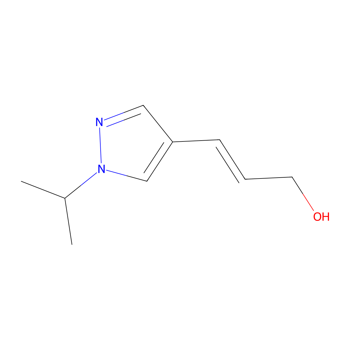 3-[1-(propan-2-yl)-1H-pyrazol-4-yl]prop-2-en-1-ol molecular structure, CAS 1704352-38-4