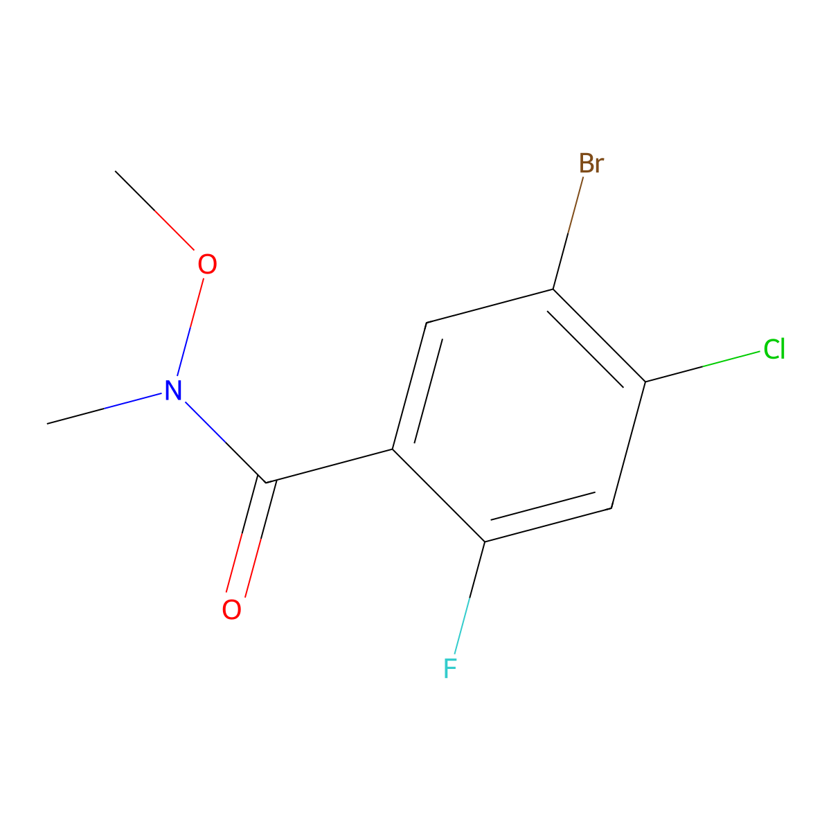 5-Bromo-4-chloro-2-fluoro-N-methoxy-N-methyl-benzamide molecular structure, CAS 1704367-16-7
