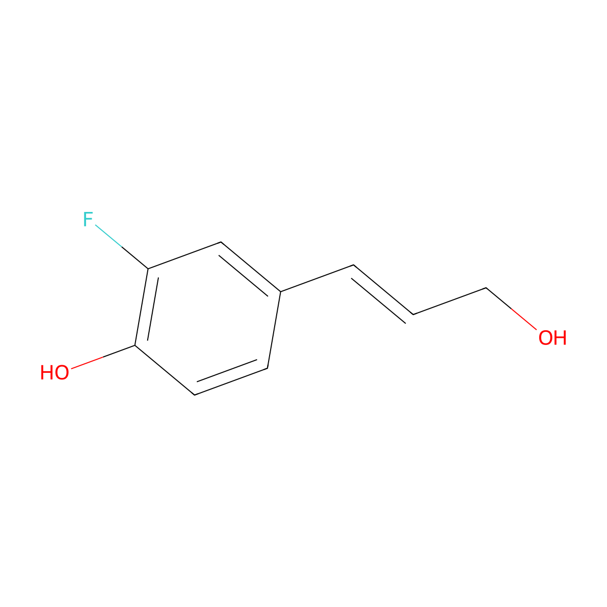 2-Fluoro-4-(3-hydroxyprop-1-en-1-yl)phenol molecular structure, CAS 1704370-94-4