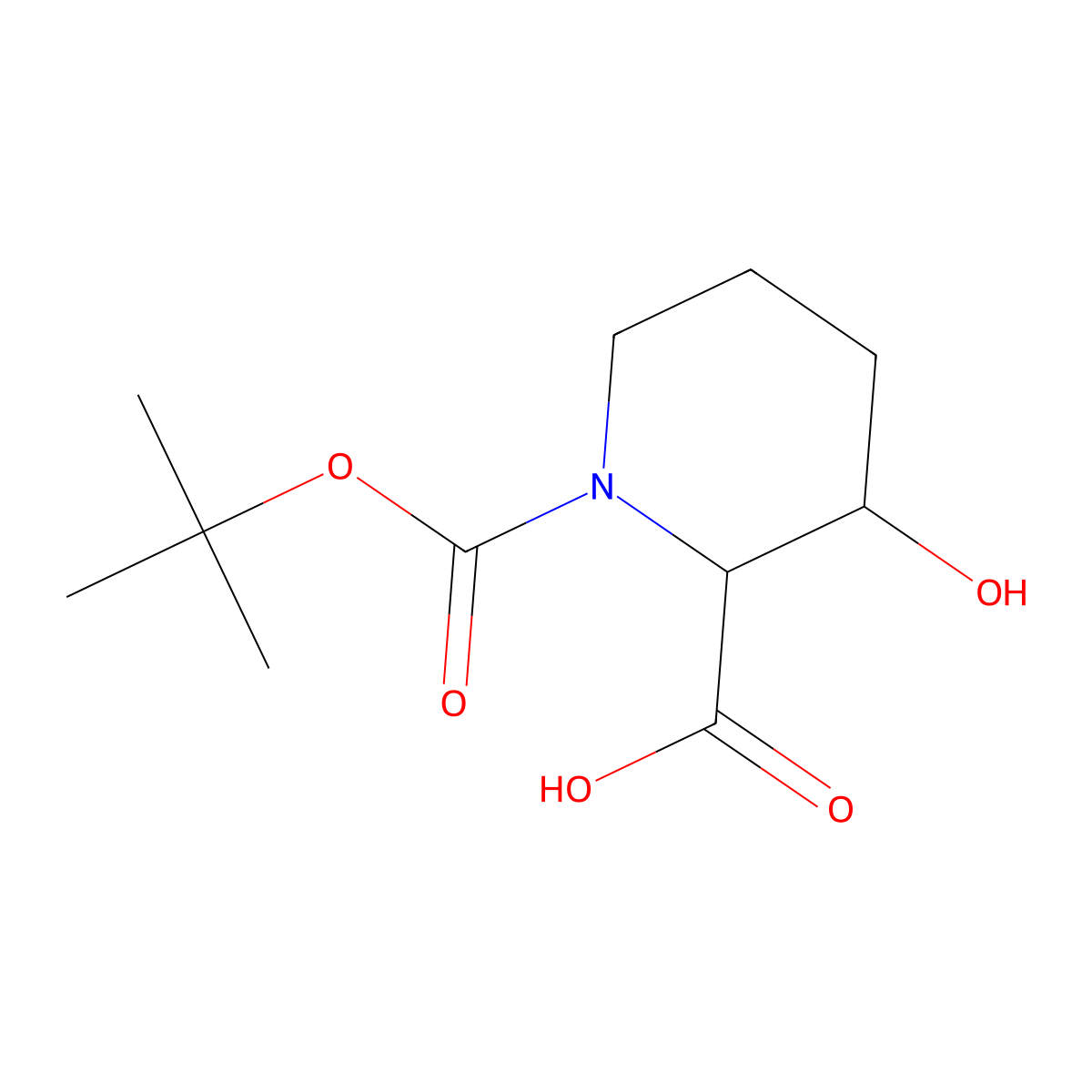 (2S,3S)-1-[(tert-Butoxy)carbonyl]-3-hydroxypiperidine-2-carboxylic acid molecular structure, CAS 1704372-95-1