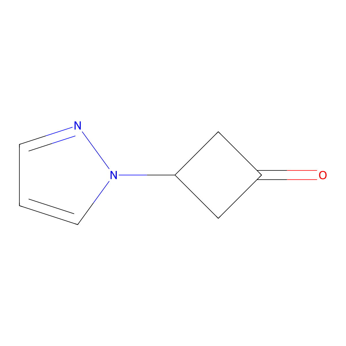3-(1H-pyrazol-1-yl)cyclobutan-1-one molecular structure, CAS 1704377-50-3