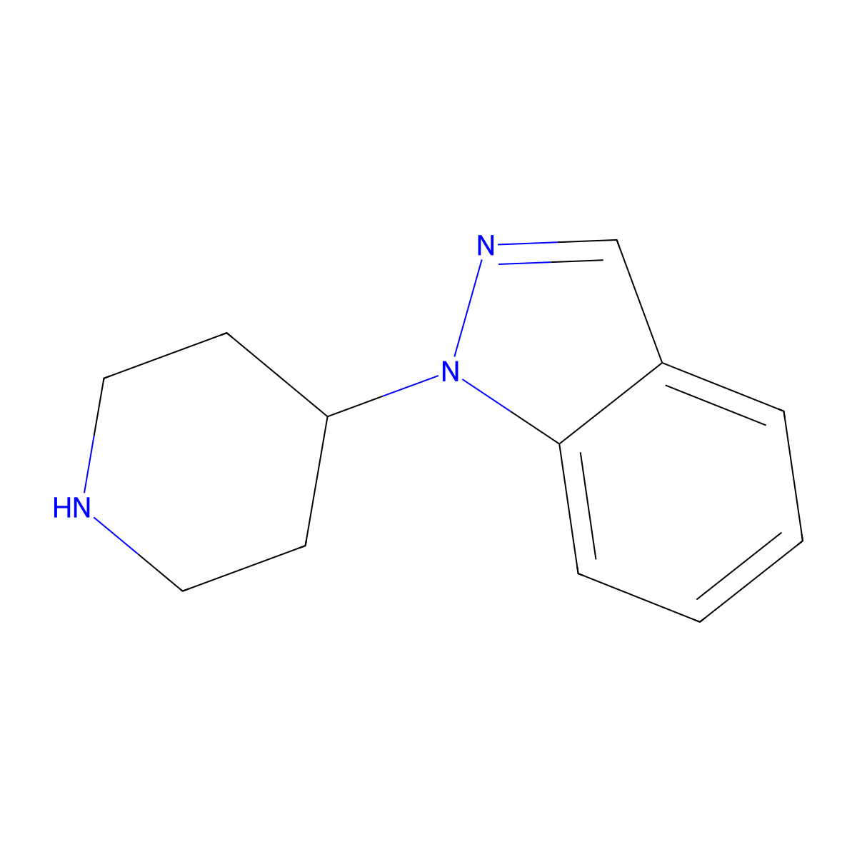 1-(Piperidin-4-yl)-1H-indazole molecular structure, CAS 170438-69-4