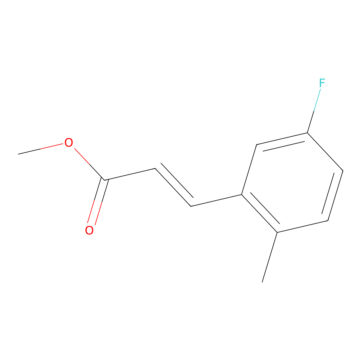 methyl (2E)-3-(5-fluoro-2-methylphenyl)prop-2-enoate molecular structure, CAS 1704386-32-2