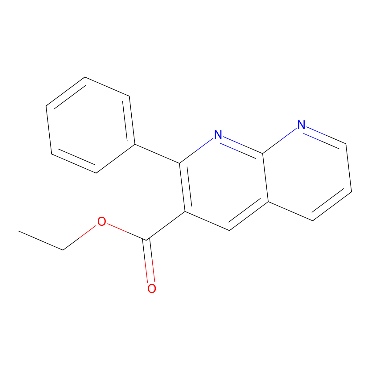 Ethyl 2-phenyl-1,8-naphthyridine-3-carboxylate molecular structure, CAS 170439-72-2