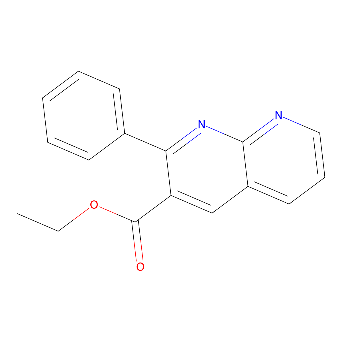 Ethyl 2-phenyl-1,8-naphthyridine-3-carboxylate molecular structure, CAS 170439-72-2