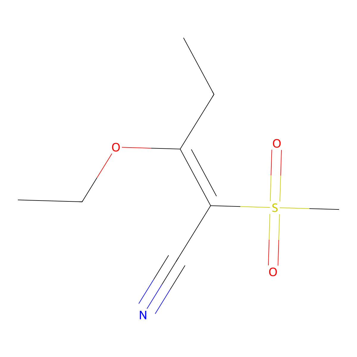 3-Ethoxy-2-methanesulfonylpent-2-enenitrile molecular structure, CAS 1704400-69-0